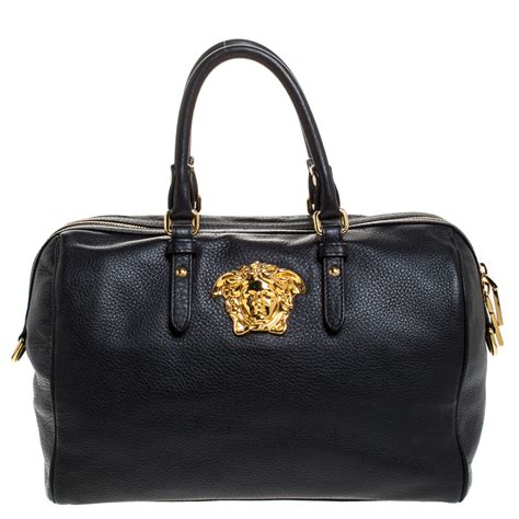 versace boston bag vitello|Authentic Versace Collection Boston Vitello Black Pebbled  .